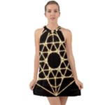 Sacred Geometry: Metatron Halter Tie Back Chiffon Dress