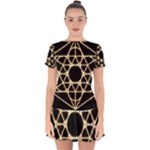 Sacred Geometry: Metatron Drop Hem Mini Chiffon Dress