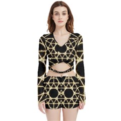 Velvet Wrap Crop Top and Shorts Set 