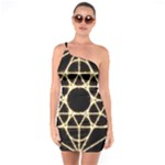 Sacred Geometry: Metatron One Shoulder Ring Trim Bodycon Dress