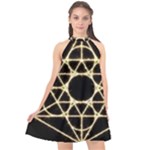Sacred Geometry: Metatron Halter Neckline Chiffon Dress 