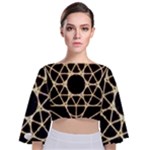 Sacred Geometry: Metatron Tie Back Butterfly Sleeve Chiffon Top