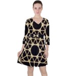 Sacred Geometry: Metatron Quarter Sleeve Ruffle Waist Dress