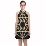 Sacred Geometry: Metatron Velvet Halter Neckline Dress 