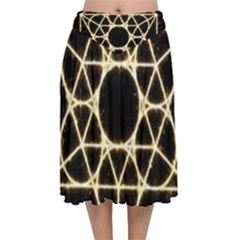 Velvet Flared Midi Skirt 