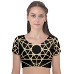 Sacred Geometry: Metatron Velvet Short Sleeve Crop Top 