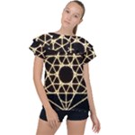 Sacred Geometry: Metatron Ruffle Collar Chiffon Blouse