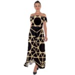 Sacred Geometry: Metatron Off Shoulder Open Front Chiffon Dress