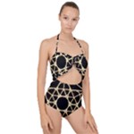 Sacred Geometry: Metatron Scallop Top Cut Out Swimsuit