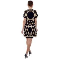 Short Sleeve Shoulder Cut Out Dress  