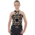 Sacred Geometry: Metatron Cross Neck Velour Top