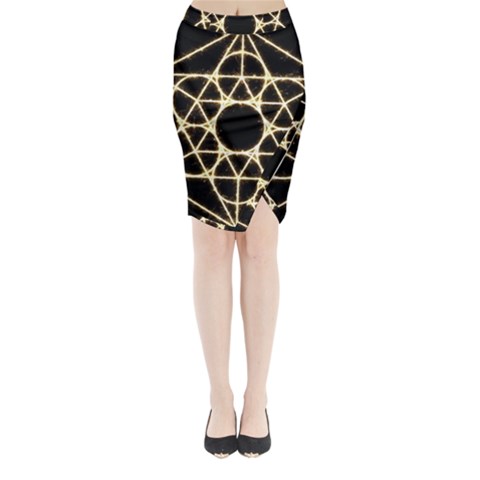 Sacred Geometry: Metatron Midi Wrap Pencil Skirt from ArtsNow.com
