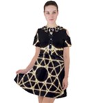 Sacred Geometry: Metatron Short Sleeve Shoulder Cut Out Dress 