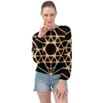 Sacred Geometry: Metatron Banded Bottom Chiffon Top