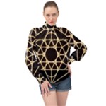 Sacred Geometry: Metatron High Neck Long Sleeve Chiffon Top