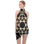 Sacred Geometry: Metatron Halter Asymmetric Satin Top