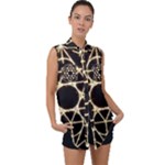 Sacred Geometry: Metatron Sleeveless Chiffon Button Shirt