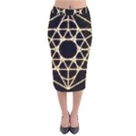 Sacred Geometry: Metatron Velvet Midi Pencil Skirt