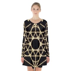 Long Sleeve Velvet V-neck Dress 