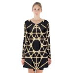 Sacred Geometry: Metatron Long Sleeve Velvet V-neck Dress