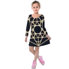 Kids  Long Sleeve Velvet Dress 