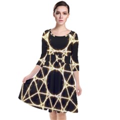 Quarter Sleeve Waist Band Dress 