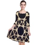 Sacred Geometry: Metatron Quarter Sleeve Waist Band Dress