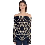 Sacred Geometry: Metatron Off Shoulder Long Sleeve Top