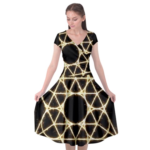 Sacred Geometry: Metatron Cap Sleeve Wrap Front Dress from ArtsNow.com