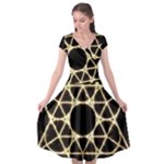 Sacred Geometry: Metatron Cap Sleeve Wrap Front Dress