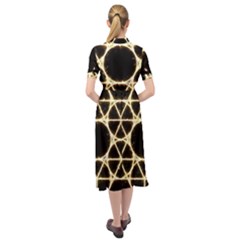 Keyhole Neckline Chiffon Dress 