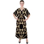 Sacred Geometry: Metatron V-Neck Boho Style Maxi Dress