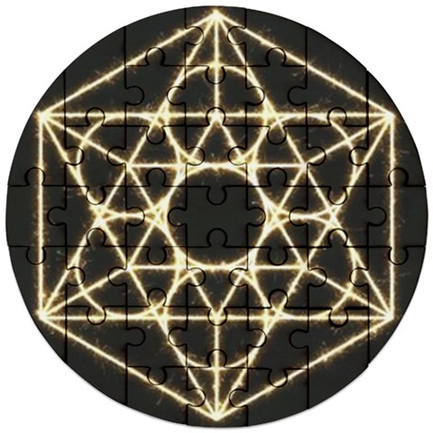 Sacred Geometry: Metatron Wooden Puzzle Round from ArtsNow.com
