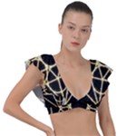 Sacred Geometry: Metatron Plunge Frill Sleeve Bikini Top