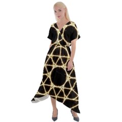 Cross Front Sharkbite Hem Maxi Dress 