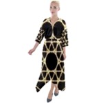 Sacred Geometry: Metatron Quarter Sleeve Wrap Front Maxi Dress