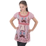 Squid Chef Cartoon Puff Sleeve Tunic Top