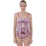 Squid Chef Cartoon Twist Front Tankini Set