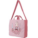 Squid Chef Cartoon Square Shoulder Tote Bag