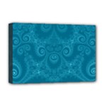 Cerulean Blue Spirals Deluxe Canvas 18  x 12  (Stretched)