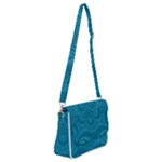 Cerulean Blue Spirals Shoulder Bag with Back Zipper