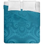 Cerulean Blue Spirals Duvet Cover Double Side (California King Size)