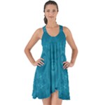 Cerulean Blue Spirals Show Some Back Chiffon Dress