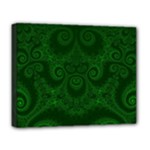 Emerald Green Spirals Deluxe Canvas 20  x 16  (Stretched)