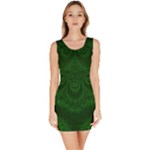 Emerald Green Spirals Bodycon Dress
