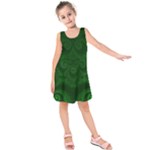 Emerald Green Spirals Kids  Sleeveless Dress