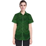 Emerald Green Spirals Women s Short Sleeve Shirt