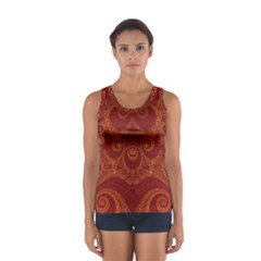 Red and Gold Spirals Sport Tank Top  from ArtsNow.com
