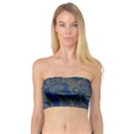 Navy Blue and Gold Swirls Bandeau Top