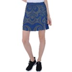 Navy Blue and Gold Swirls Tennis Skirt